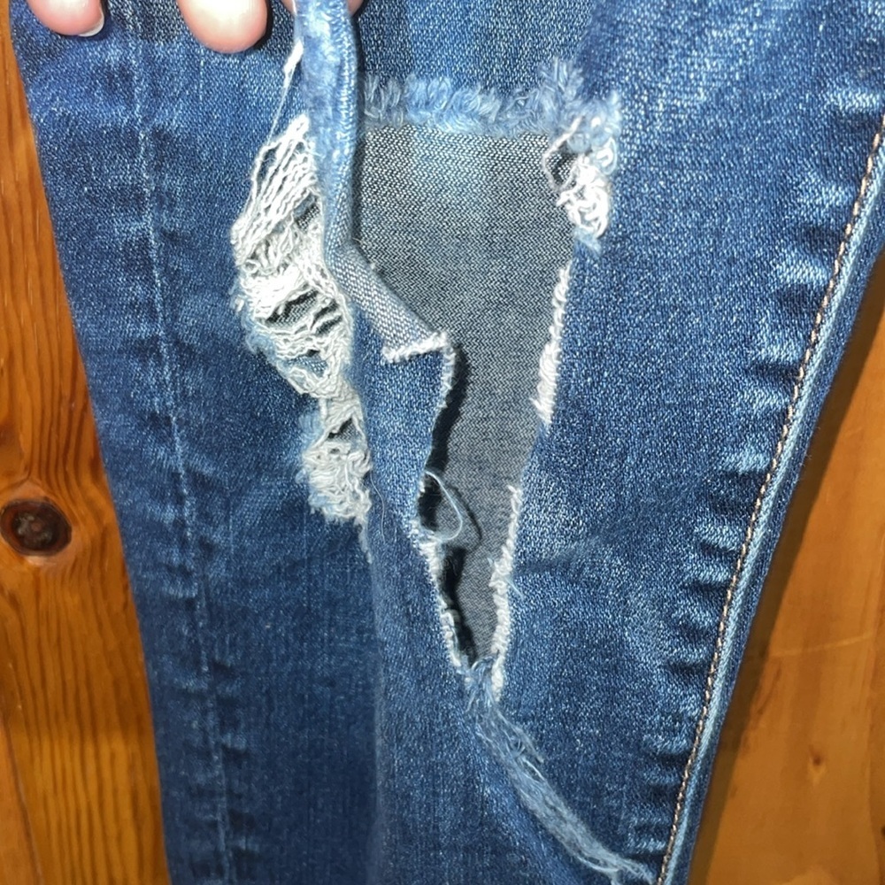American Eagle outfitters super stretch X jeans high rise jeggings 8 distressed - Picture 3 of 9